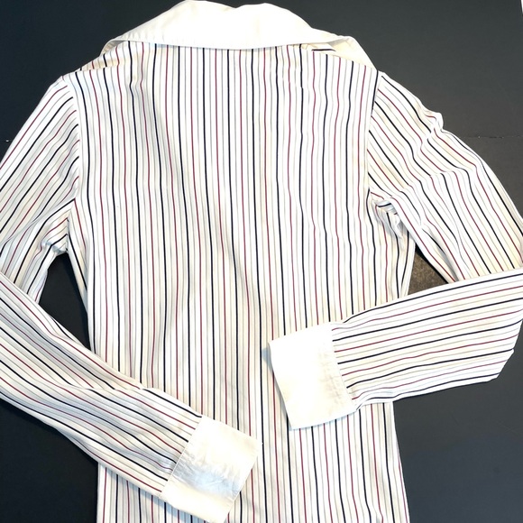 Express long sleeve pinstriped zip up blouse size medium. - Picture 4 of 11